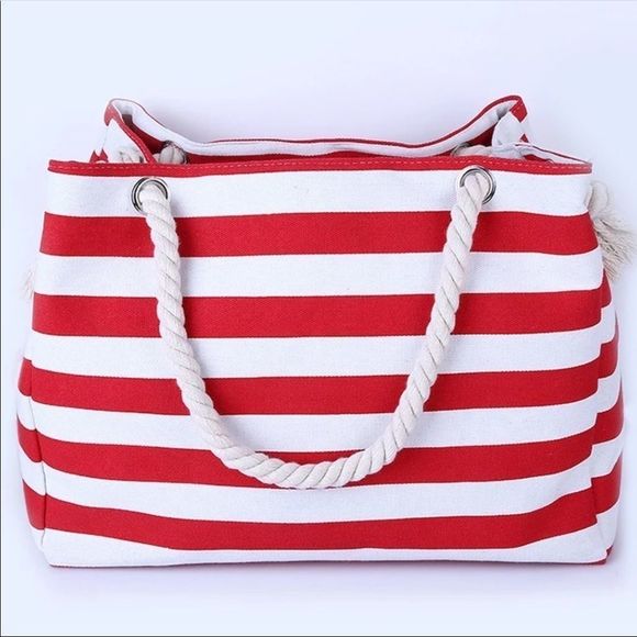 Nautical Canvas Beach Tote - Picture 1 of 1
